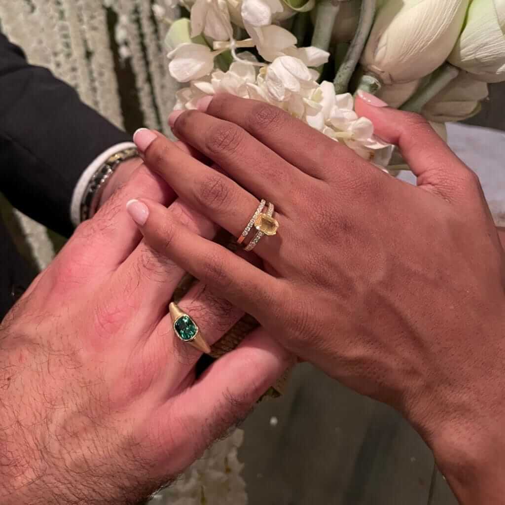 Couple hand with ring