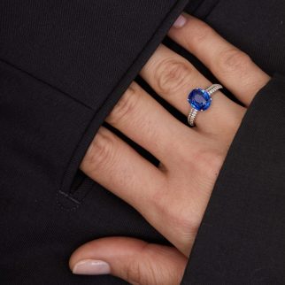 Bague Trinco - Saphir Vivid Blue 3.22 carats