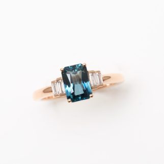 Bague Esmeralda - Saphir Teal Indigo 1.90 carats