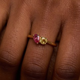 Toi et Moi - Saphir Jaune et Spinelle Mahenge