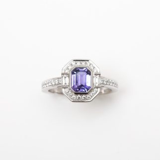 Bague Jaffna Art déco - Saphir Violet 1.21 carats