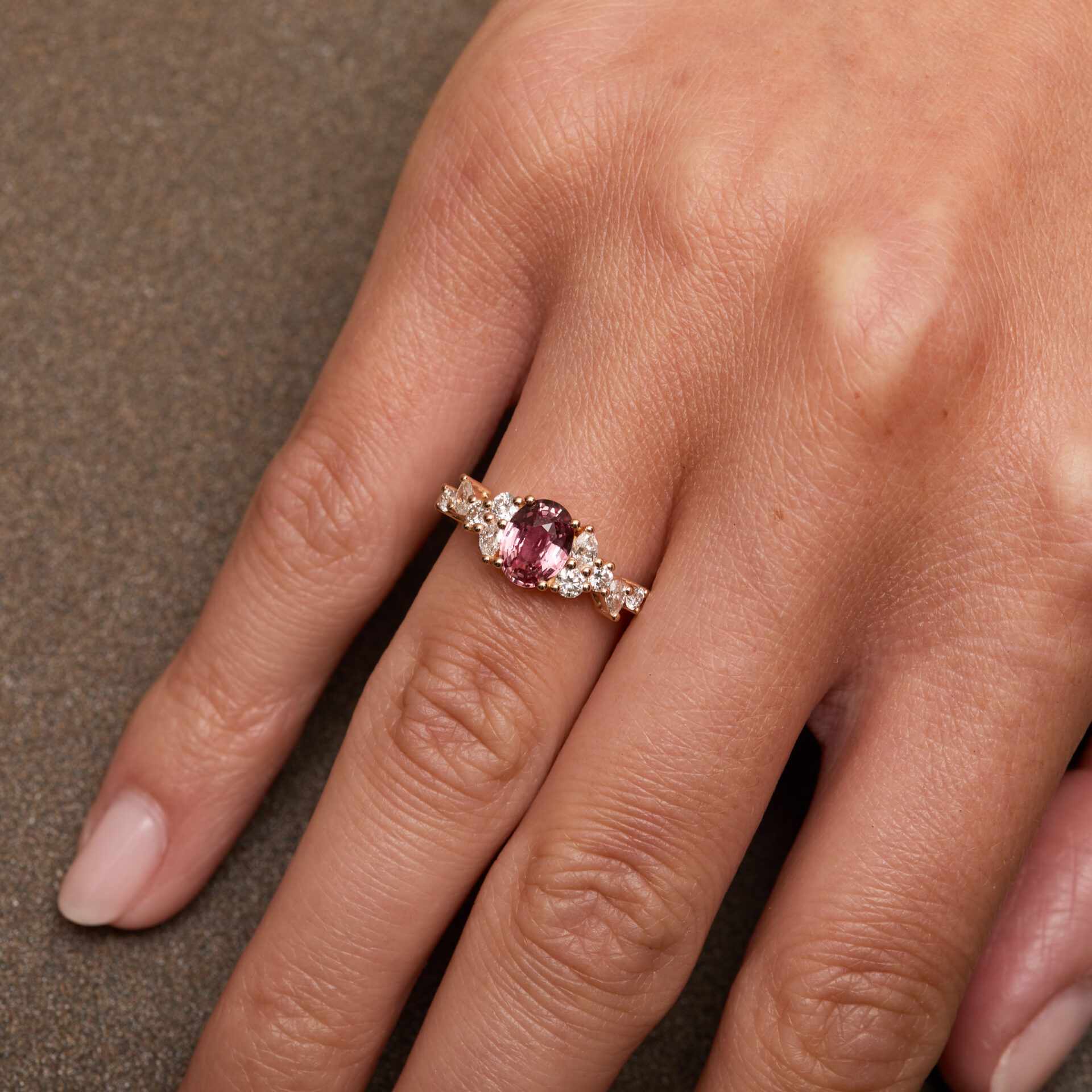 Bague Horana Poire - Saphir Padparadscha 1,06 carats - Image 2