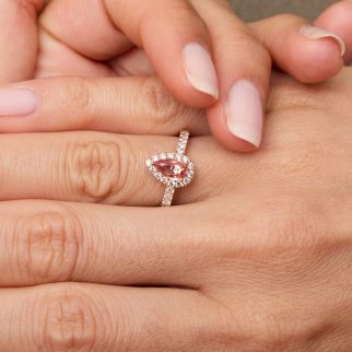 Bague Jaffna - Saphir Padparadscha 1.02 carats