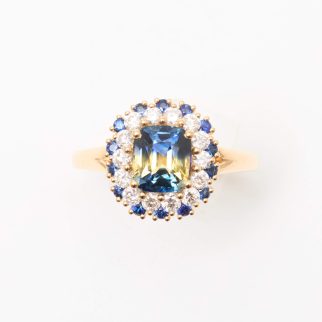 Bague Colombo - Saphir Peacock & Jaune 2.12 carats