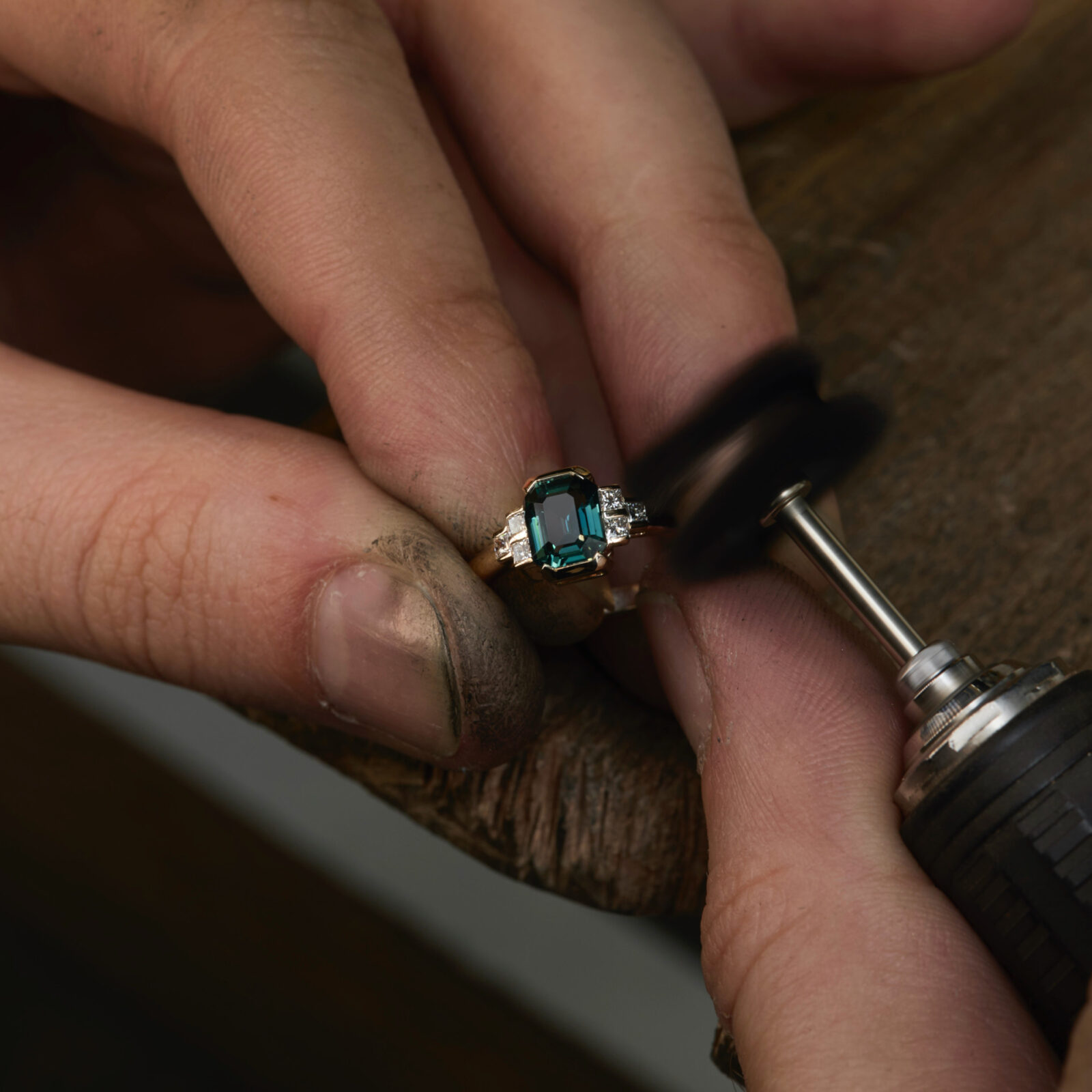 Bague Althea Art Déco - Saphir Teal 1.07 carats - Image 4