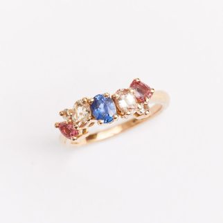 Bague Constellation - Saphir Vivid Blue et Spinelle Mahenge