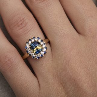 Bague Colombo - Saphir Peacock & Jaune 2.12 carats