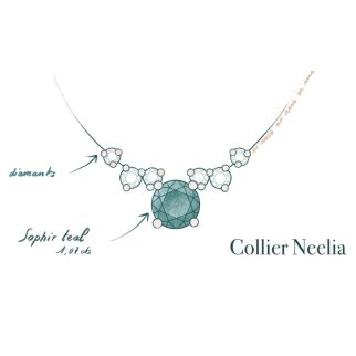Collier Neelia - Saphir Teal 1.07 carats