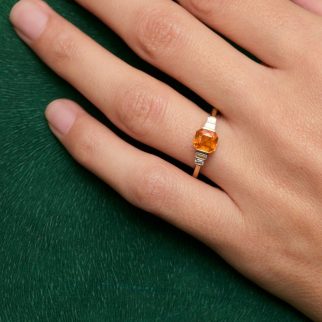 Bague Esmeralda - Grenat Mandarin 1.27 carats